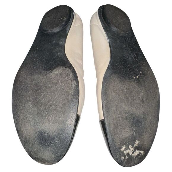 CHANEL Shoes Woman’s Size 7.5 Interlocking CC Logo Leather Ballet Flats - Picture 5 of 8